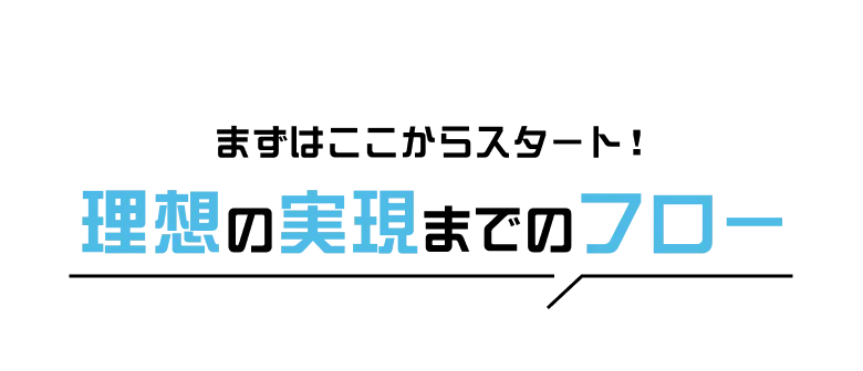 まずはここからスタート！理想の実現までのフロー